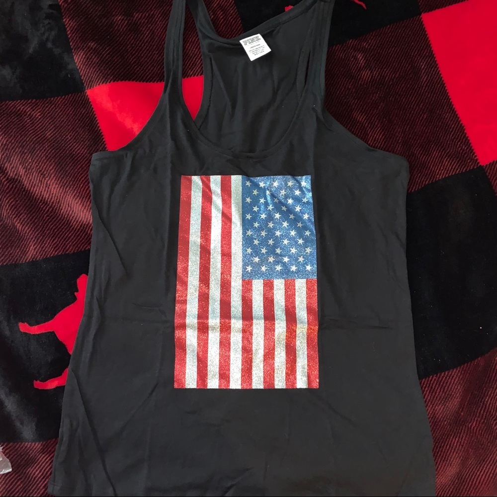 New VS Pink L bling America tank